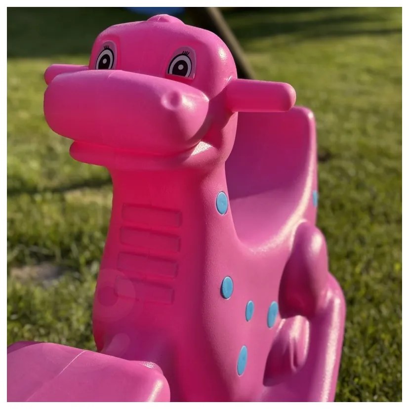 Woopie bujak wieloosobowy dino huśtawka równoważna różowa