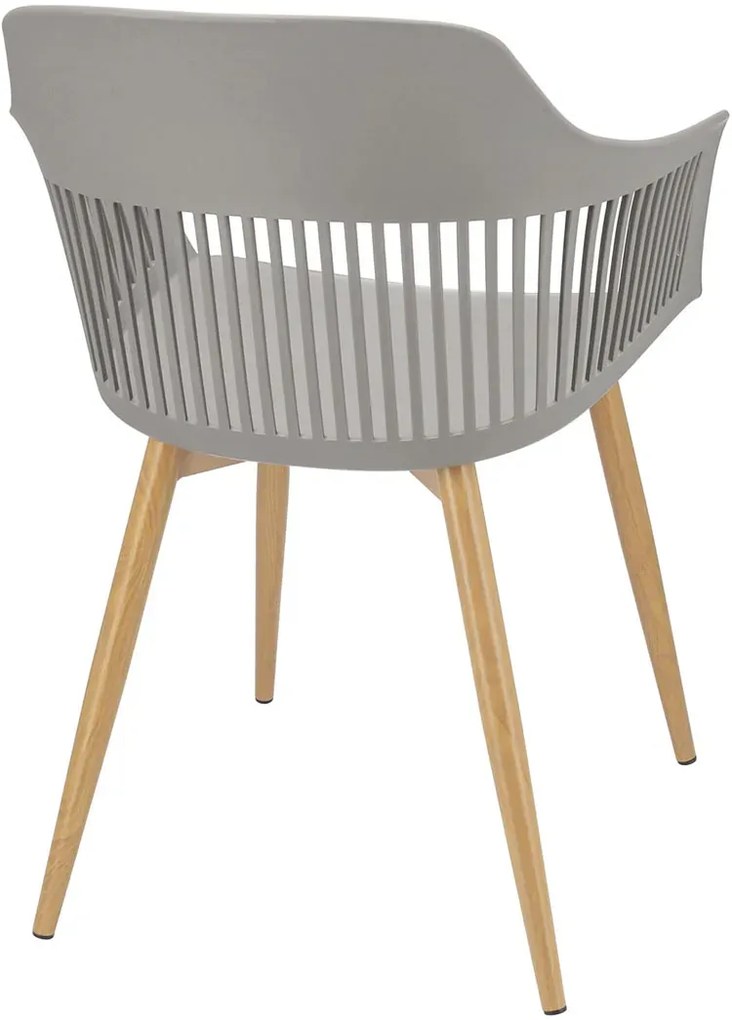 Szare krzesło kuchenne z ażurowym oparciem R9-M32