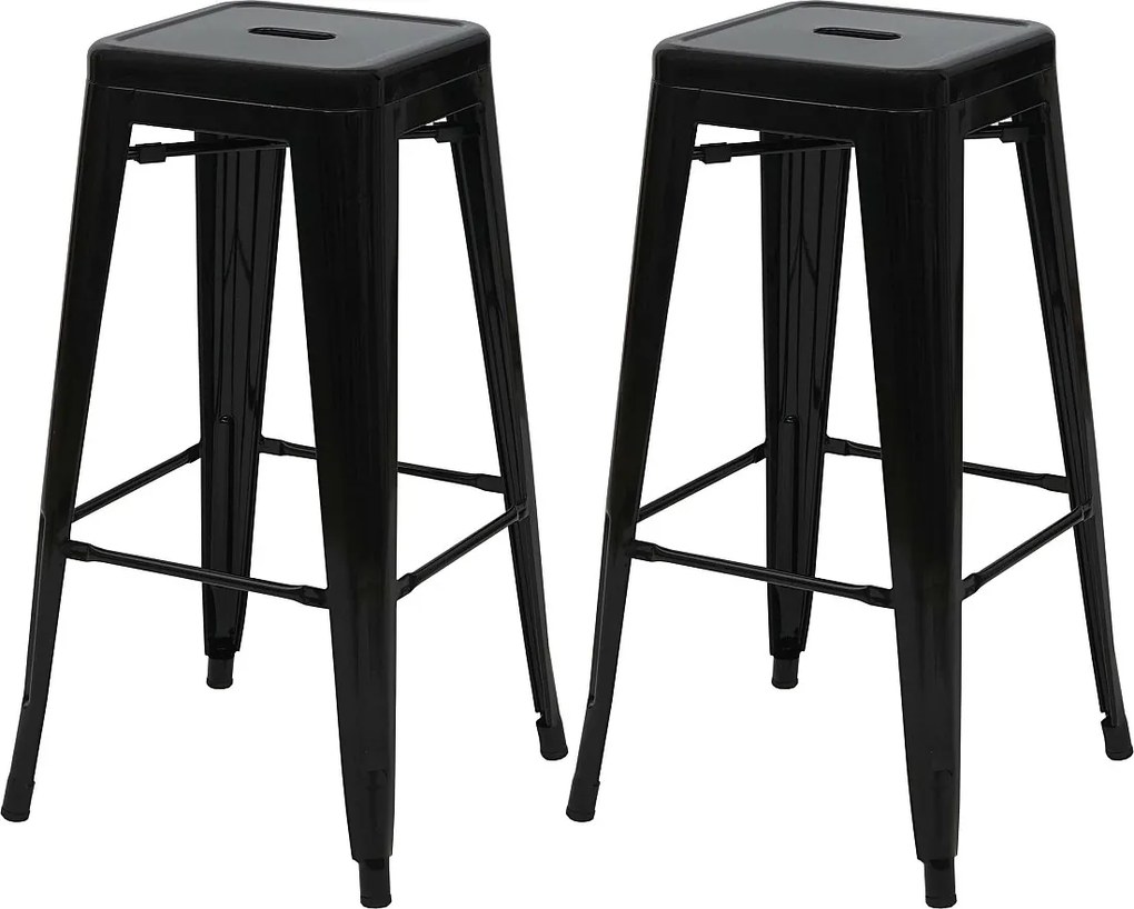 Stołek barowy MCW-A73 (zestaw 2 szt.),  czarny