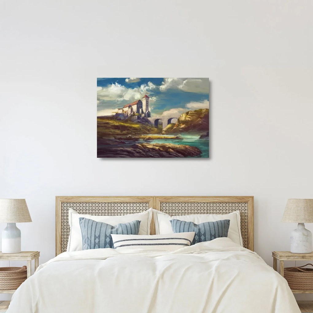 Obraz na szkle - Średniowieczny zamek (70x50 cm)