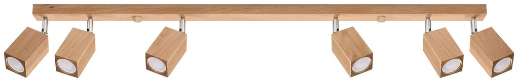 Drewniany plafon z 6 reflektorami - S483-Dalima