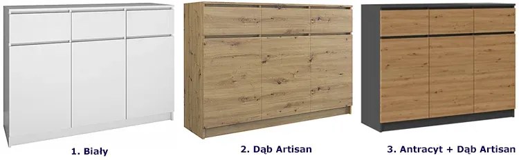 Komoda z drzwiczkami do salonu antracyt + dąb artisan - Haklen