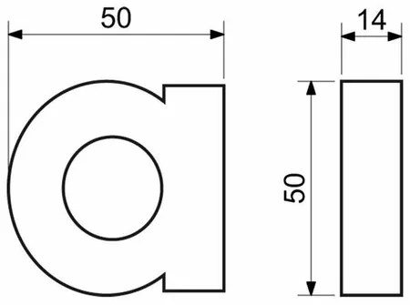 Aluminiowa litera b, 3D, powłoka strukturalna