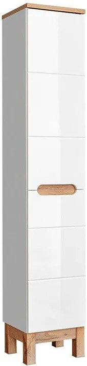 Zestaw mebli łazienkowych z koszem Dixi 3Q 60 cm - Biały połysk