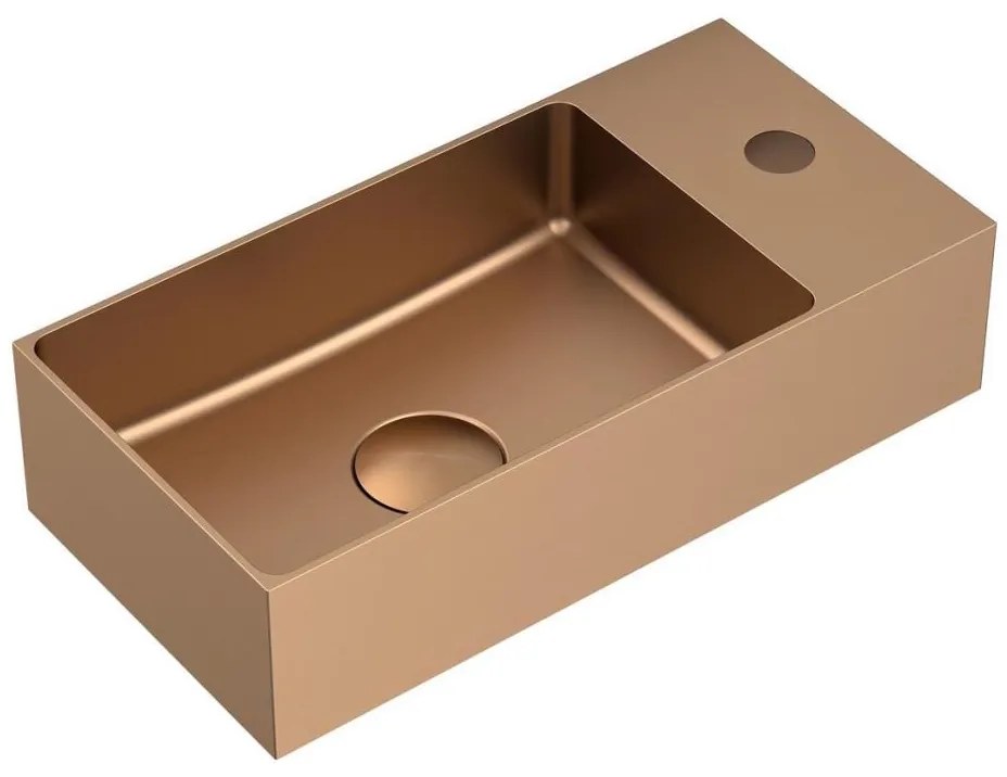 Sapho - Umywalka wisząca AURUM 36,5x18 cm matowa miedziana