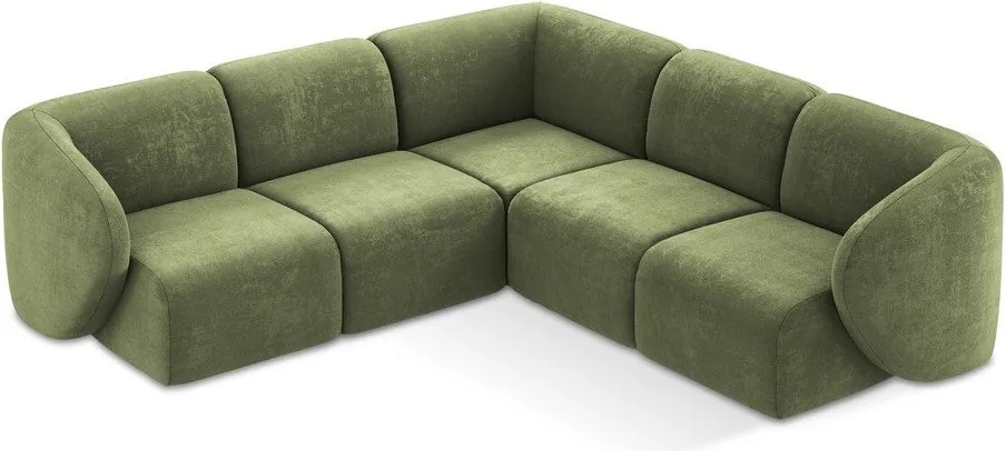 Zielony narożnik z tkaniny szenilowej Lani – Makamii