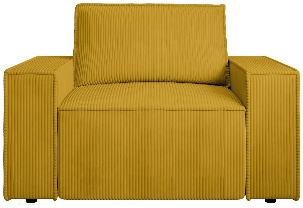 Fotel z żółtego sztruksu - AMELIA