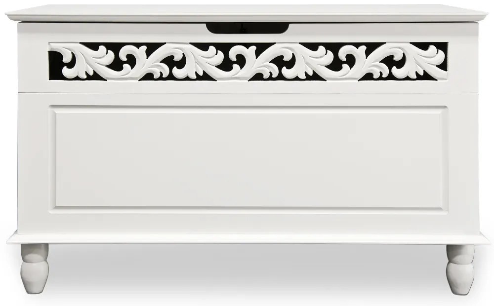 Casaria Skrzynia drewniana JERSEY, 80x40x48cm, biała