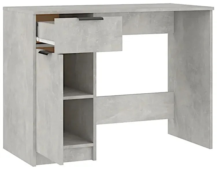 Biurko 100 cm w kolorze szarego betonu - Reves