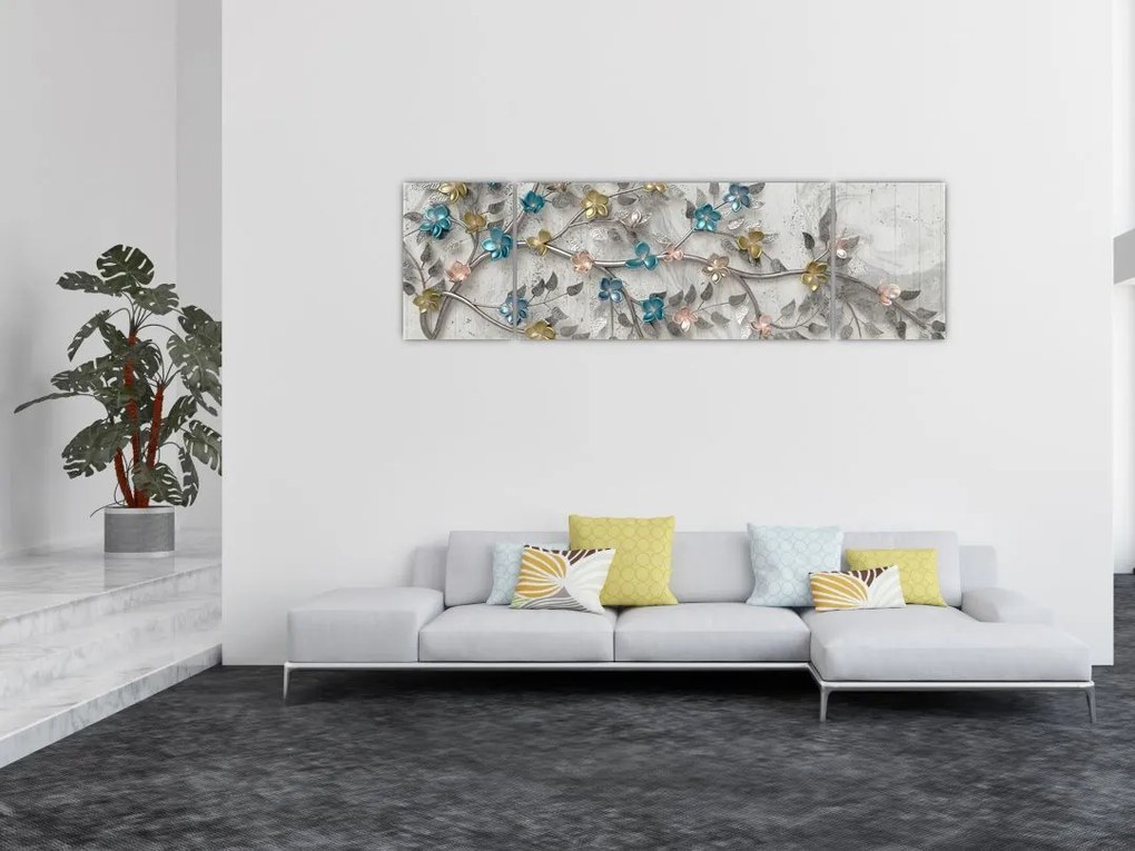 Obraz - Na gałęzi - abstrakcja (170x50 cm)