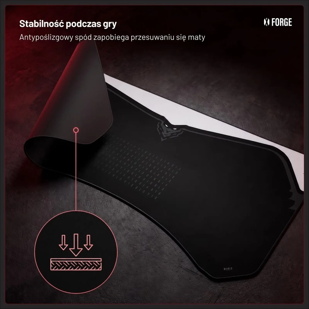 Podkładka ochronna na biurko Diablo X-Forge 140 cm, Black Nightwolf Moon