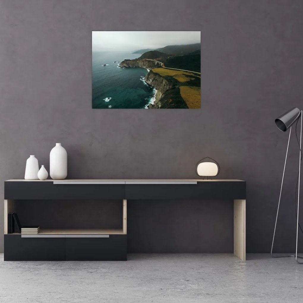 Obraz na szkle - Klif w oceanie (70x50 cm)