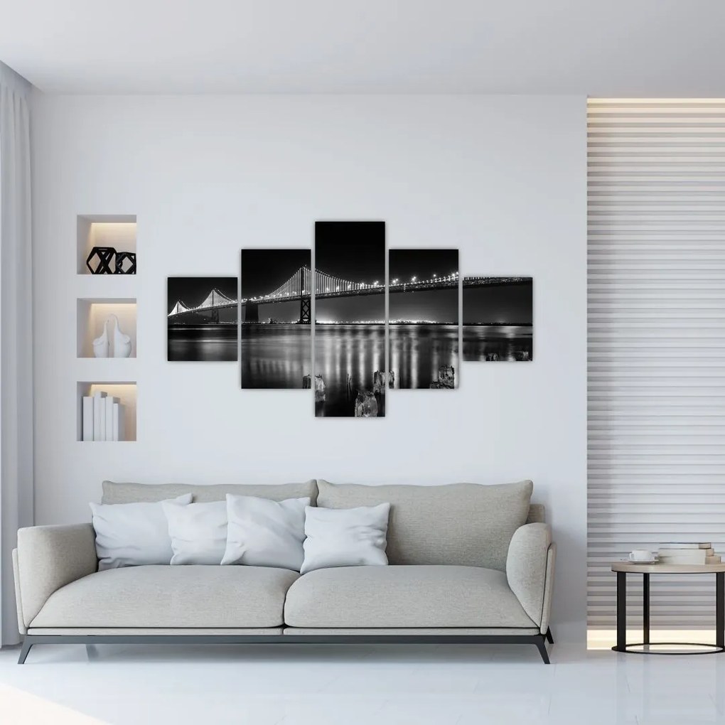 Obraz - Czarno - biały most (125x70 cm)