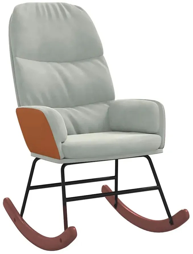 Jasnoszary bujany fotel do salonu E9-T50