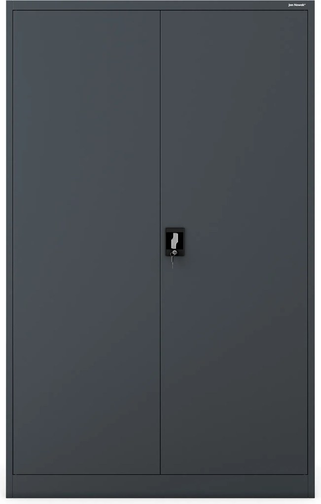 Szafa biurowa metalowa szeroka i głęboka antracytowa, 1150x1850x600 mm: JAN II D600