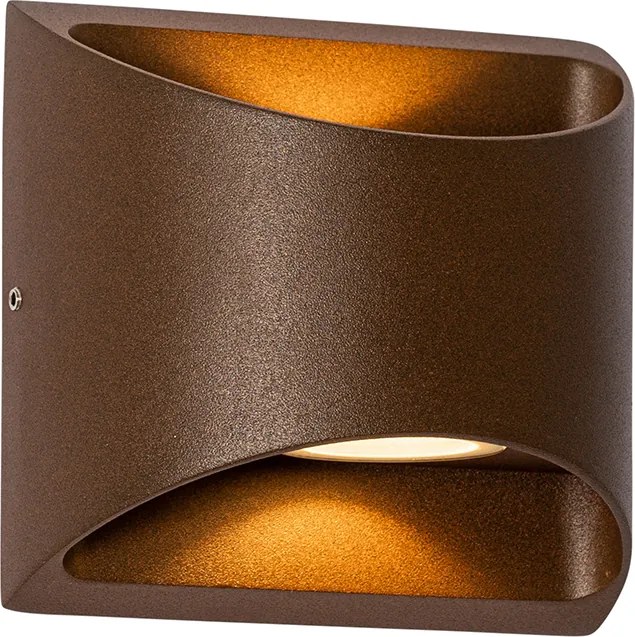 Nowoczesna lampa ścienna zewnętrzna brązowa rdzawe w tym LED 2-światła IP54 - Mal