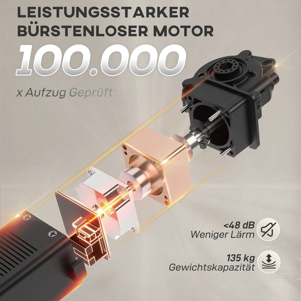 HOMCOM Fotel Relaksacyjny z Cichym Silnikiem, Wytrzymała Tapicerka, Funkcja Pamięci, Dostosowywany Podnóżek, Kremowy