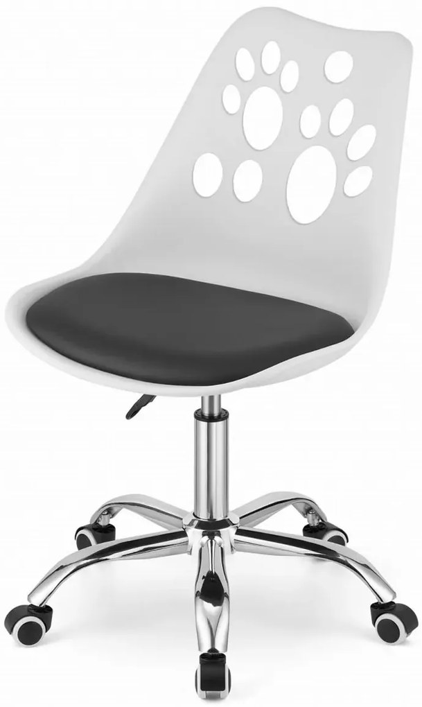 Ergonomiczny biało-czarny dziecięcy fotel K9-R35