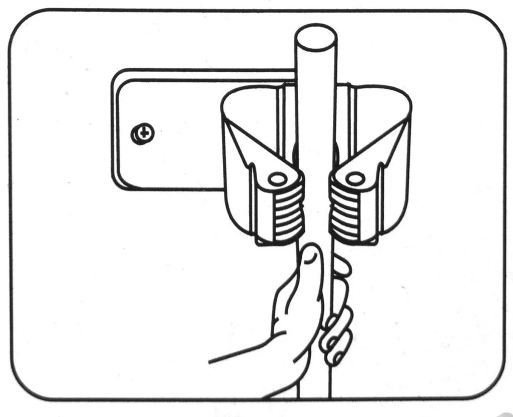 Uchwyt ścienny na kije od miotły + 2 haczyki w komplecie