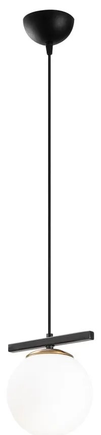 Biała/czarna lampa wisząca ze szklanym kloszem ø 15 cm Üzüm – Opviq lights
