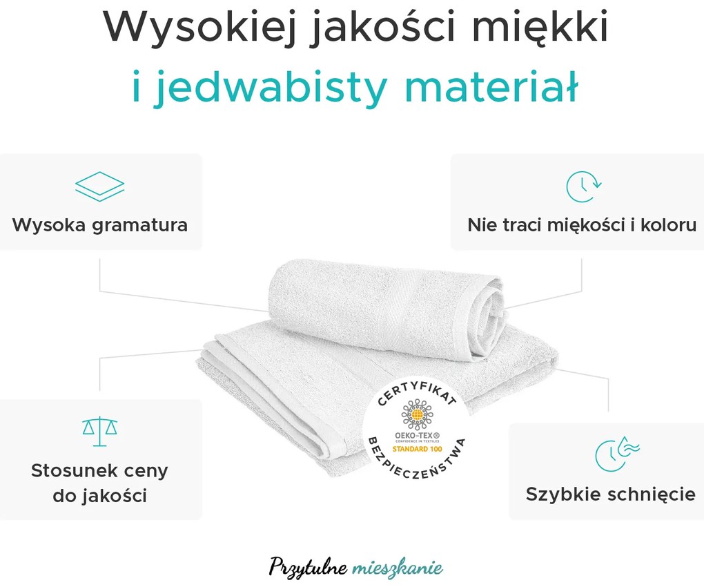 1x Ręcznik kąpielowy CLARYSSE ELEGANCE 70x140 cm + 1x ręcznik CLARYSSE 60x110 cm 100% bawełna, niebieska