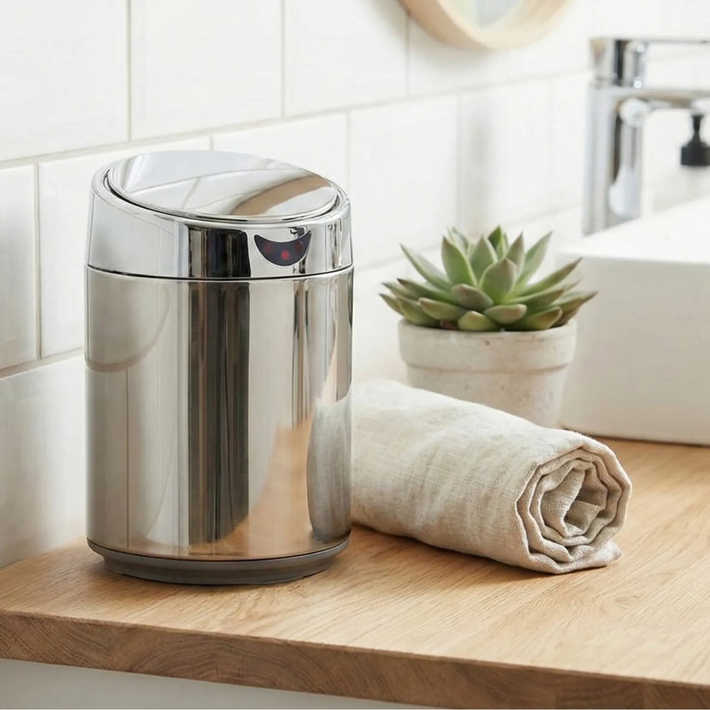 Kosz łazienkowy automatyczny SENSO, stal chromowana