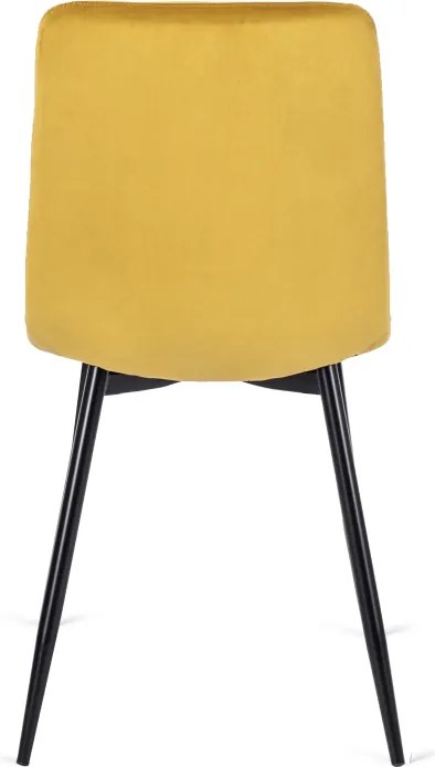 Krzesło Tapicerowane do Jadalni PERU Musztardowe Welurowe Nowoczesne Loft