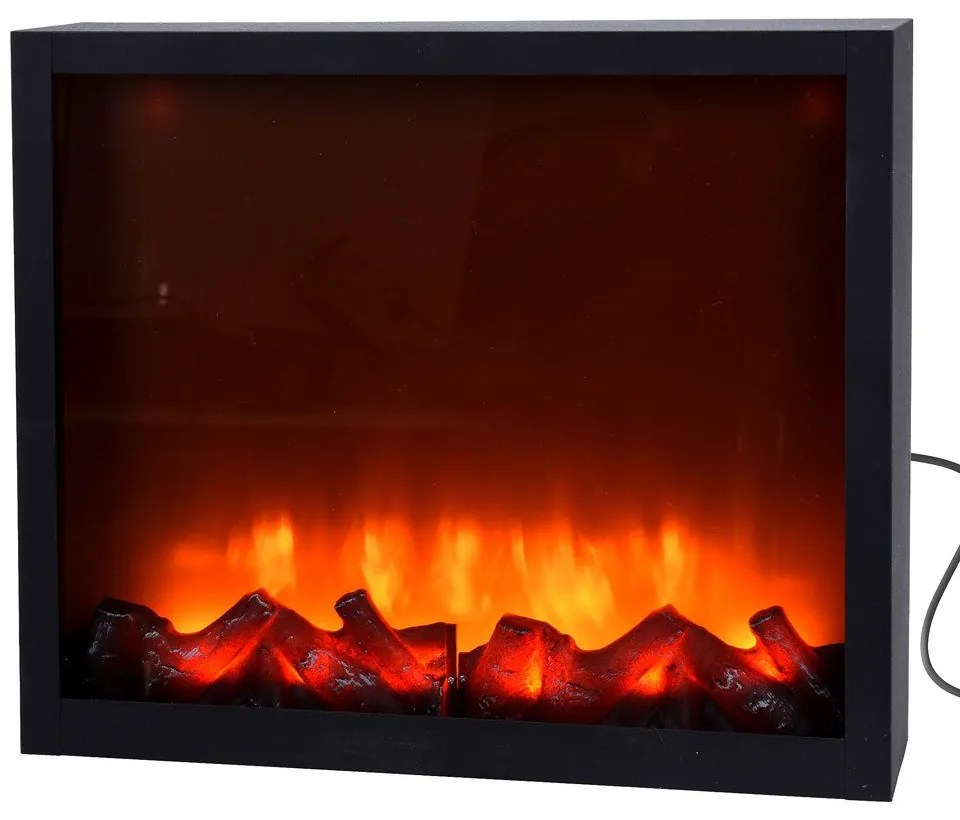 Kominek elektryczny LED, dekoracja świąteczna zasilana sieciowo, 41 x 25 cm
