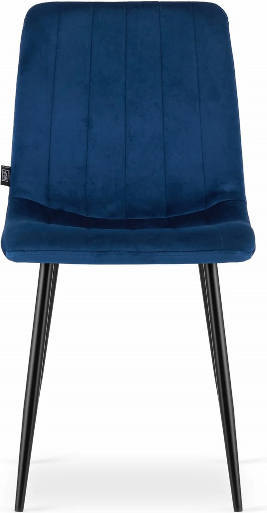 Promocja Niebieskie aksamitne krzesło LAVA z czarnymi nogami II gatunek