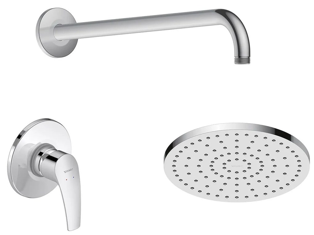 Duravit DuraVelez bateria prysznicowa podtynkowaZ deszczownicą - z ramieniem prysznicowym