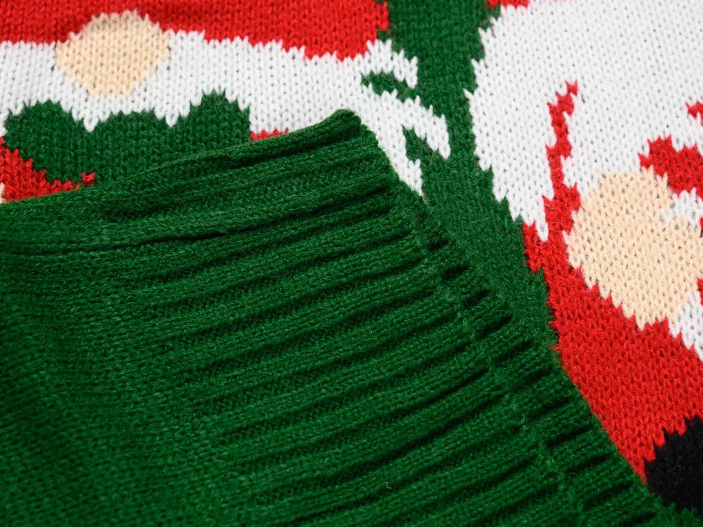 Świąteczny sweter damski GNOME ciemnozielony - różne rozmiary Wielkość: L