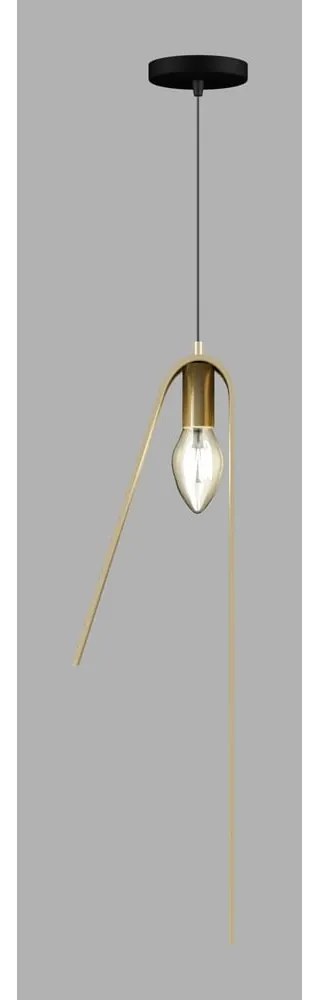 Lampa wisząca w czarno-złotym kolorze z metalowym kloszem Fold – Squid Lighting