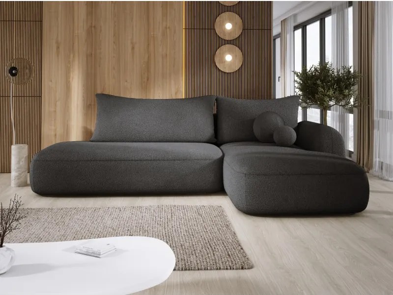 Narożnik BABU z funkcją spania układ L Prawy Tkanina NOWORNEVER 100