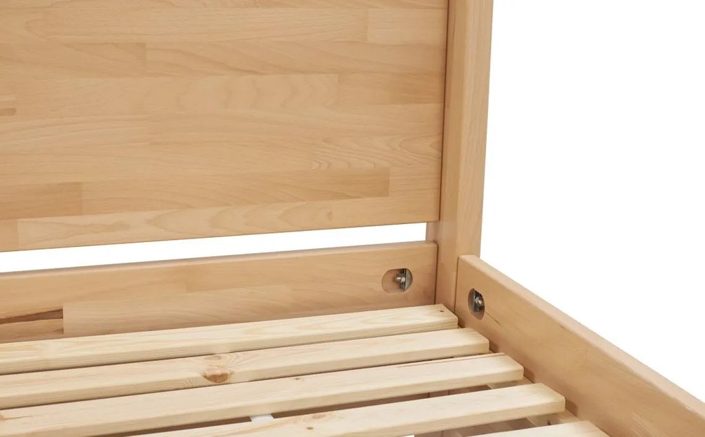 Bukowe łóżko sypialniane ze stelażem na baldachim Canopy