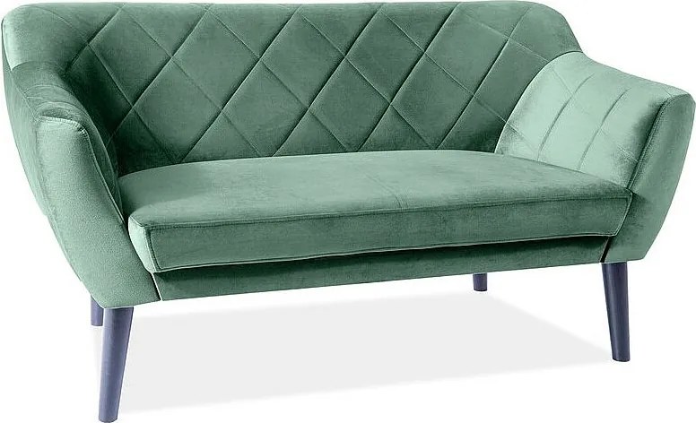 Sofa KARO 2 VELVET zielona dwuosobowa