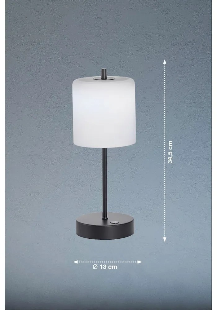 Czarno-biała lampa stołowa LED ze ściemniaczem (wysokość 34,5 cm) Riva – Fischer &amp; Honsel