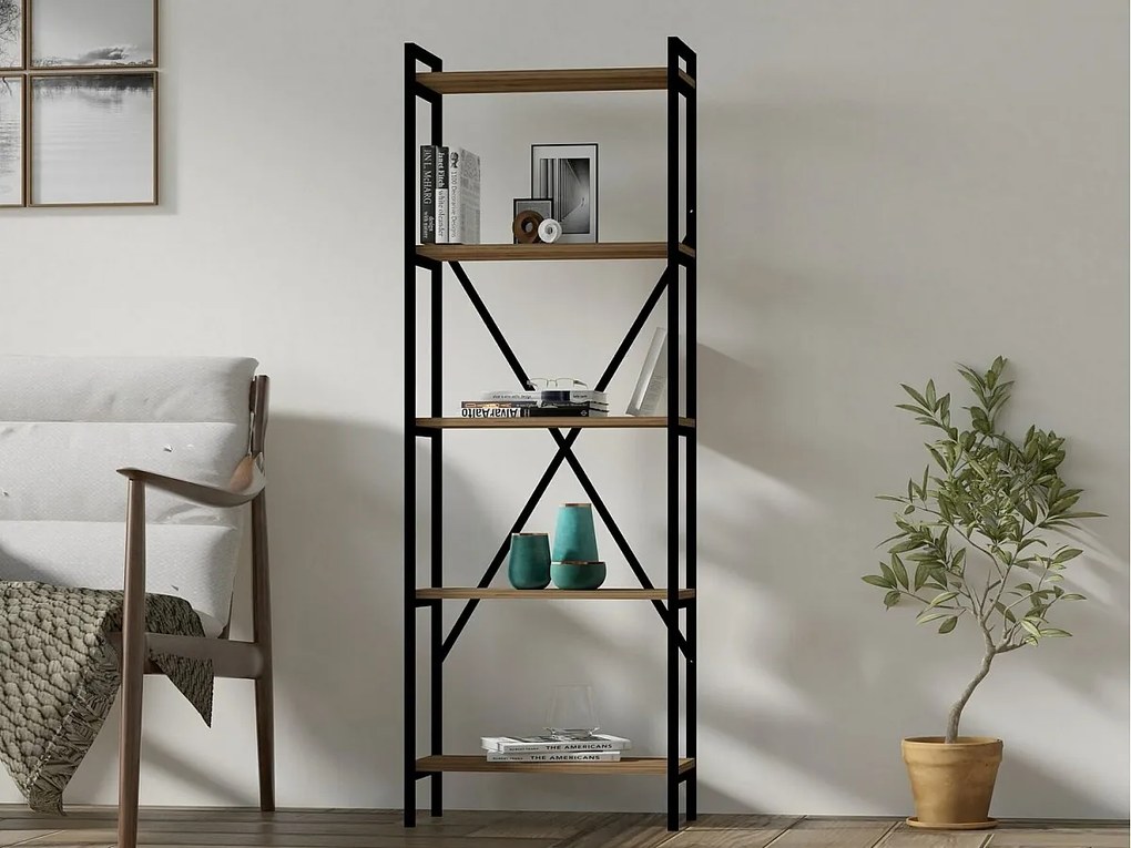 Półka na książki Kinder Walnut Czarna