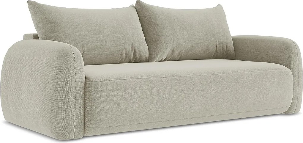 Kanapa 3-osobowa z funkcją spania - z tkaniny strukturalnej - jasny beż - HALE