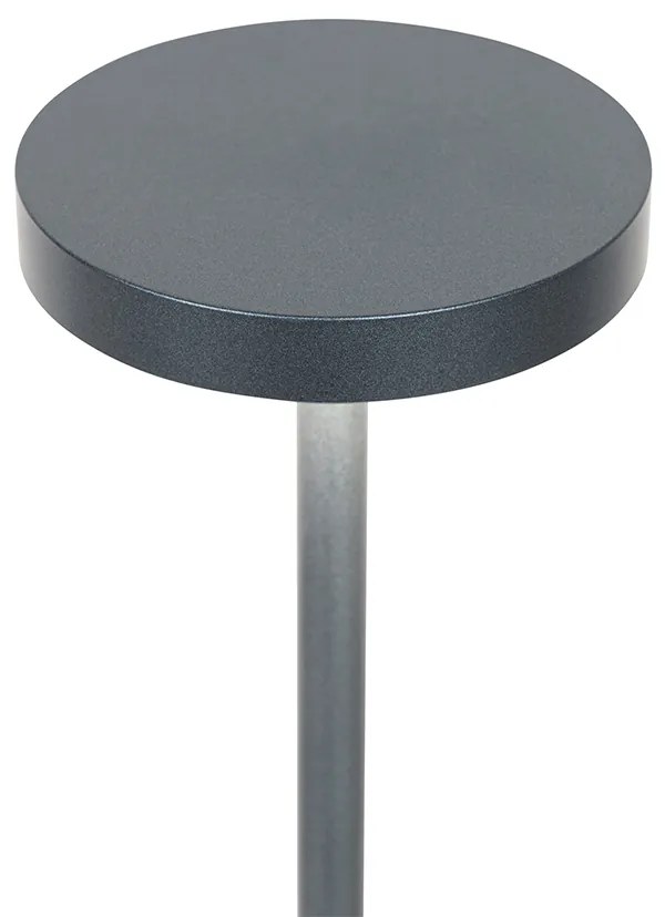 Zewnetrzna Zestaw 2 lamp stołowych zewnętrznych szarych ze ściemniaczem, akumulatorowe - DupontDesignerski Oswietlenie zewnetrzne