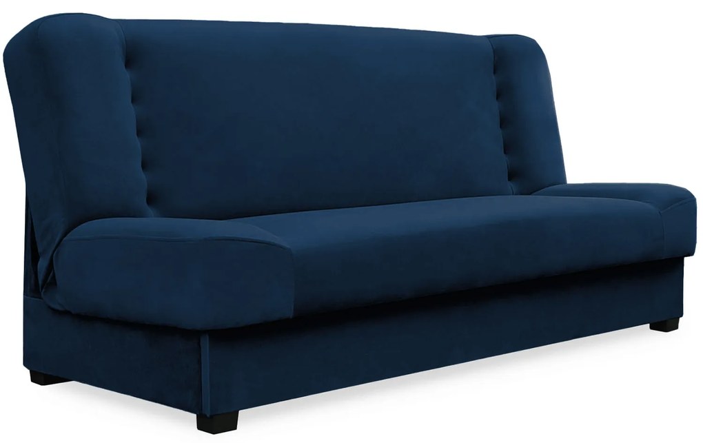Sofa z Funkcją Spania PIANO Rozkładana Wersalka Dwuosobowa Granatowa Nowoczesna do Salonu