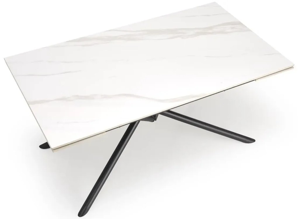 Stół rozkładany VITORINO 160(220)x90 biały marmur HALMAR