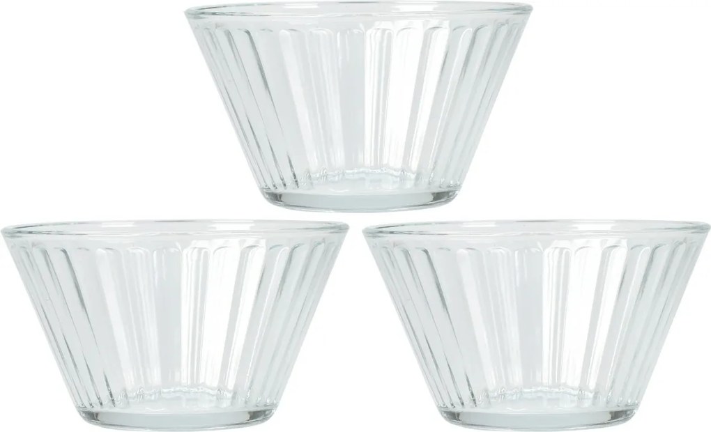 EH Zestaw misek szklanych Stripes 3 szt., 300 ml