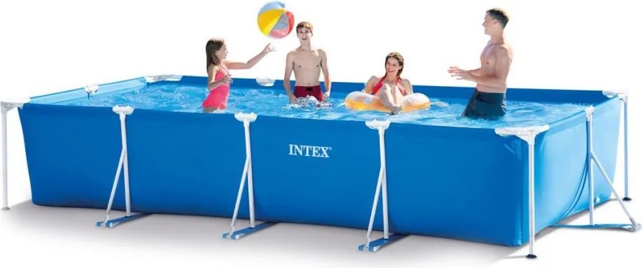 Duży basen stelażowy z pompą 450x220 cm Intex 274 prostokątny