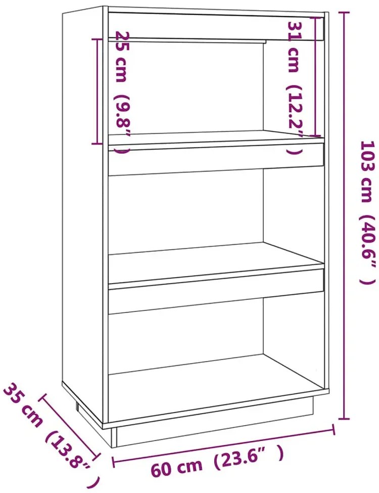 Szary drewniany niski regał na książki L2-F14