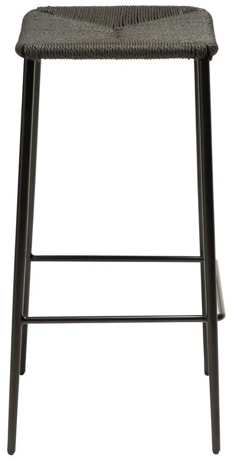 Czarny hoker ze stalowymi nogami DAN-FORM Stiletto, wys. 68 cm