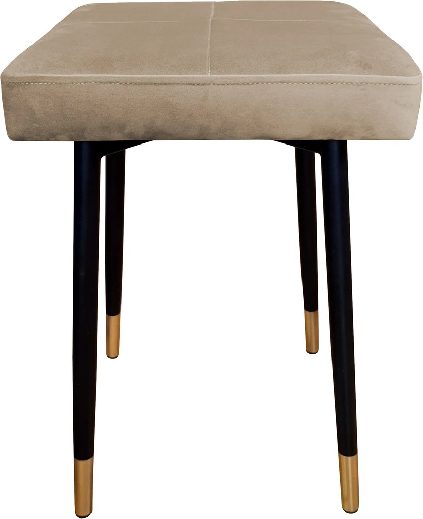 Taboret MAX tkanina Welur stelaż metalowy STOŁEK LOFT : Kolor nogi - Czano-złota stożek, Kolor tkaniny - VELVET - MG09, Typ tkaniny - Velvet