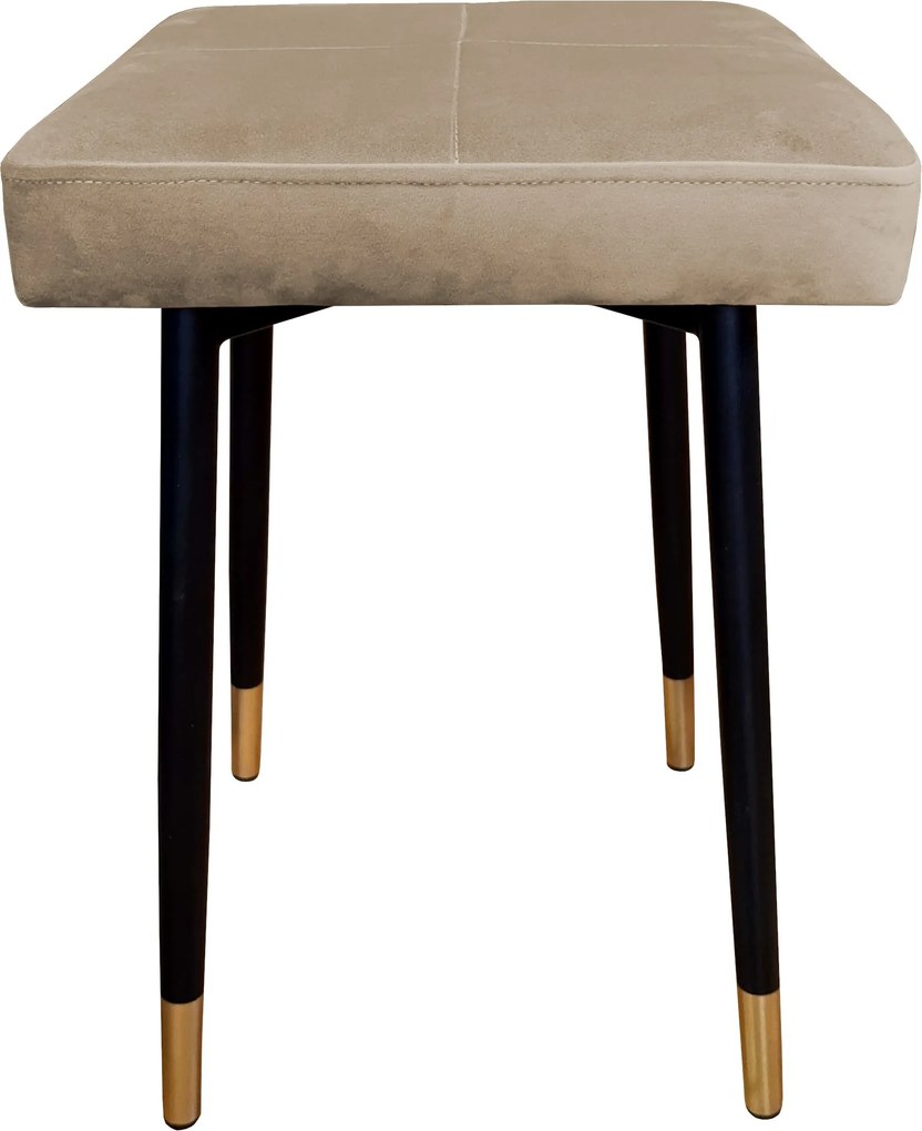Taboret MAX tkanina Welur stelaż metalowy STOŁEK LOFT : Kolor nogi - Czarno-złota stożek, Kolor tkaniny - VELVET - MG09, Typ tkaniny - Velvet