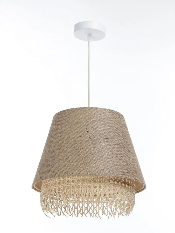 Lampa wisząca boho z jutowym abażurem - A346 Wajos 7X