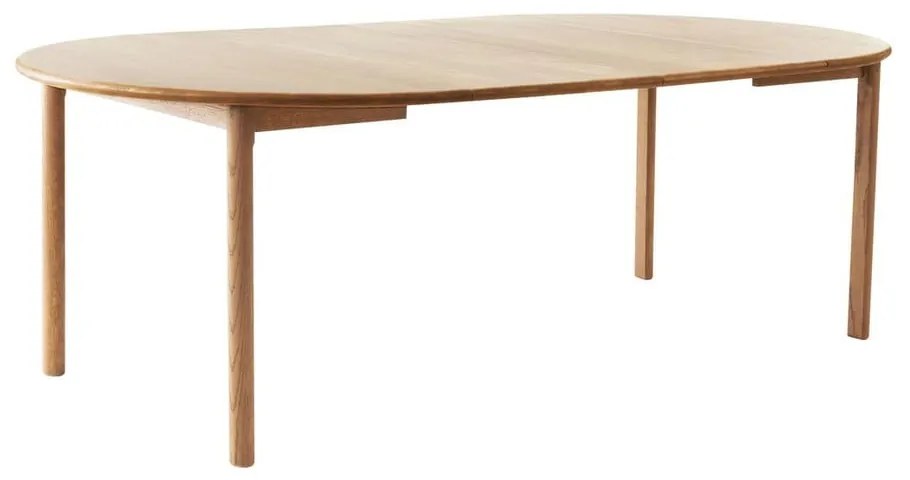Okrągły rozkładany stół z dodatkowym blatem z litego drewna dębowego ø 120 cm Noor – Hammel Furniture
