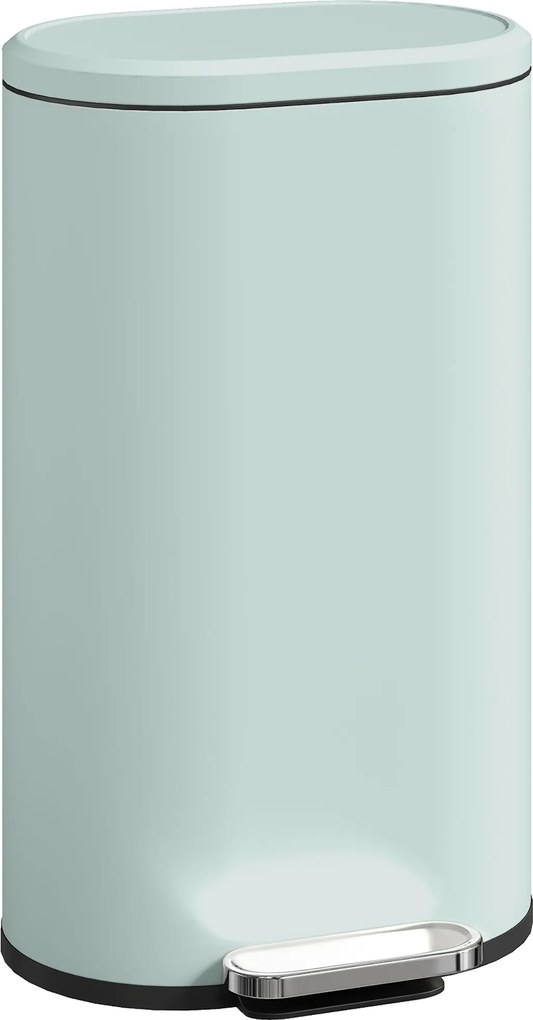 HOMCOM Kosz na śmieci kuchenny 30 l kosz na pedał z pokrywą soft-close, metalowy pedał, zielony, 36,5 x 31 x 61 cm | Aosom PL
